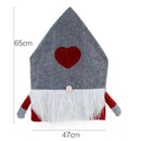 Santa Hat, Beard and Heart Printed Chair Covers for Xmas Dining Party, 2pcs