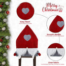 Santa Hat, Beard and Heart Printed Chair Covers for Xmas Dining Party, 2pcs