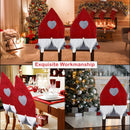 Santa Hat, Beard and Heart Printed Chair Covers for Xmas Dining Party, 2pcs