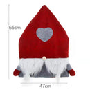 Santa Hat, Beard and Heart Printed Chair Covers for Xmas Dining Party, 2pcs