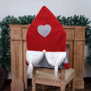 Santa Hat, Beard and Heart Printed Chair Covers for Xmas Dining Party, 2pcs