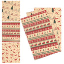 Christmas Gift Wrapping Paper 70cm x 50cm, Different Design Kraft Wrapping Paper, 9pcs