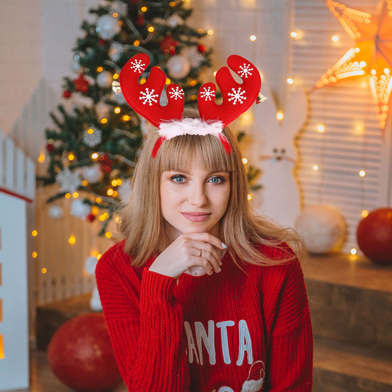 Reindeer Antlers Design Christmas Headband, Xmas Party Novelty 1/6/12pcs