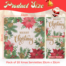 2 Ply Disposable Paper Napkins for Christmas Party - 20pcs
