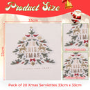 2 Ply Disposable Paper Napkins for Christmas Party - 20pcs
