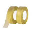 Gold/Silver Merry Christmas Glitter Organza Ribbon For Xmas Tree Decoration