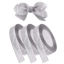 Gold/Silver Merry Christmas Glitter Organza Ribbon For Xmas Tree Decoration