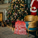 Burlap Jute Red Christmas Stockings