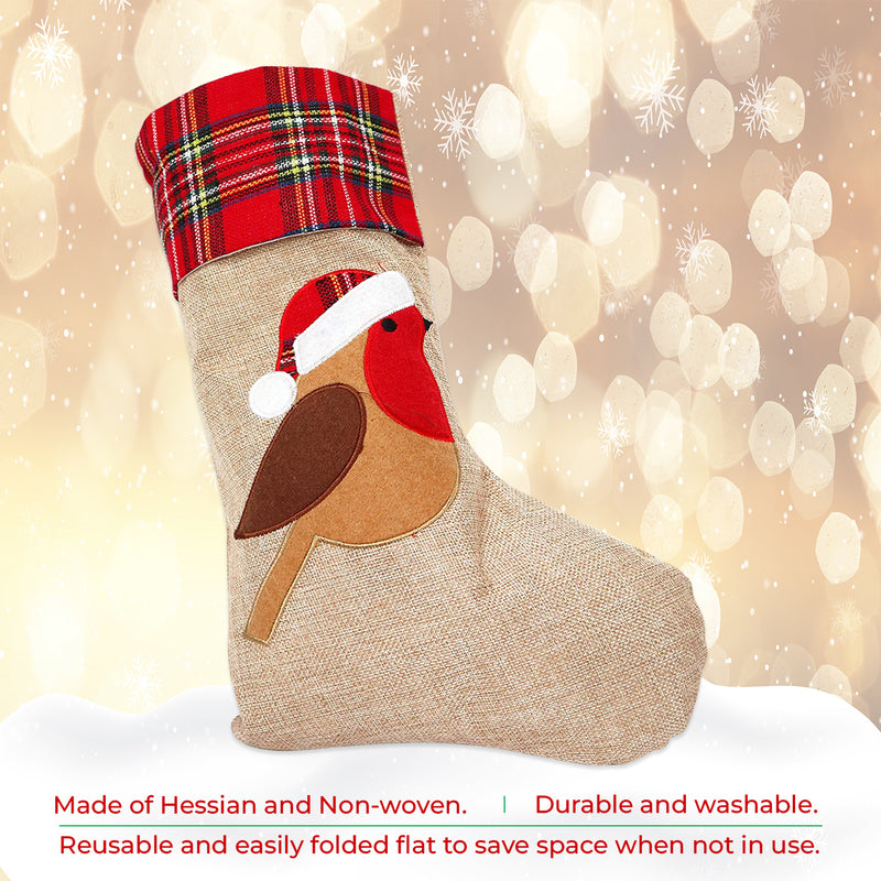 Hessian Burlap Christmas Stocking Linen Sack