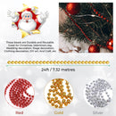 24ft Metallic Bead Chain for Christmas Tree Decoration