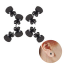 Stainless Steel Earrings Black Plated Round Shaped with Butterfly Clasp