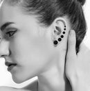 Stainless Steel Earrings Black Plated Round Shaped with Butterfly Clasp