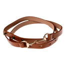 13mm Women's Brown Leather Waist Belt with Stylish Gold Hook Clasp, Fully Adjustable Beautiful Fashion Accessory for Casual, Formal & Western Outfits