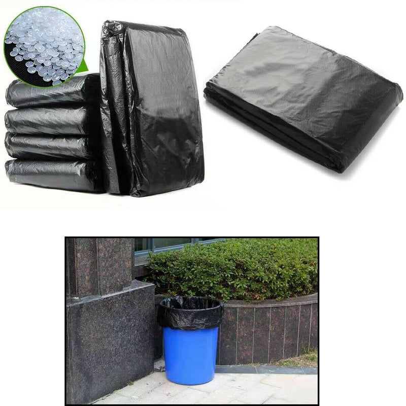 Large Waste Bin Bags Heavy Duty Polythene Refuse Sacks Extra Strong Bin Liners Rubbish Bags For Commercial Domestic Use