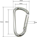 45mm - 55mm, Carabiner Aluminium Spring Loaded Snap Hook Clasps D-Shape Keychain Clip For Outdoor Camping, Travelling, Key Ring Holder
