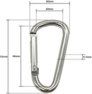 45mm - 55mm, Carabiner Aluminium Spring Loaded Snap Hook Clasps D-Shape Keychain Clip For Outdoor Camping, Travelling, Key Ring Holder