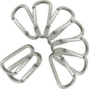 45mm - 55mm, Carabiner Aluminium Spring Loaded Snap Hook Clasps D-Shape Keychain Clip For Outdoor Camping, Travelling, Key Ring Holder