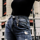 45mm - 55mm, Carabiner Aluminium Spring Loaded Snap Hook Clasps D-Shape Keychain Clip For Outdoor Camping, Travelling, Key Ring Holder