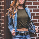 Black Faux Leather Vintage Style Double Waist Belt with Studded Rivet for Women Fashion Accessory