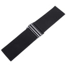 Women's Black Strechable Wide Waist Belt Clasp Buckle Elastic Band Clip-on Cinch Trimmer One Size Fits All Fashion Accessory