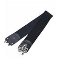 Women's Black Strechable 60mm Wide Waist Belt Clasp Buckle Elastic Band Clip-on Cinch Trimmer One Size Fits All Fashion Accessory
