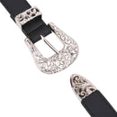 Women's Black Waist Belt with Double Buckle Belt for Fashion Accessory