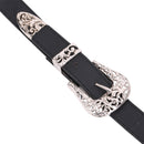 Women's Black Waist Belt with Double Buckle Belt for Fashion Accessory