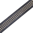 Women's Black Waist Belt with Silver 3 Row Punk Rock Pyramid Rivet Studs for Fashion Accessory