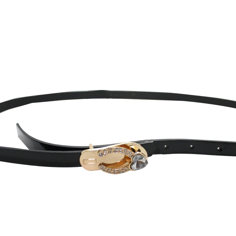Black Coloured Waist Belt for Women's with Flip Flop Sandal Buckle for Fashion Accessory