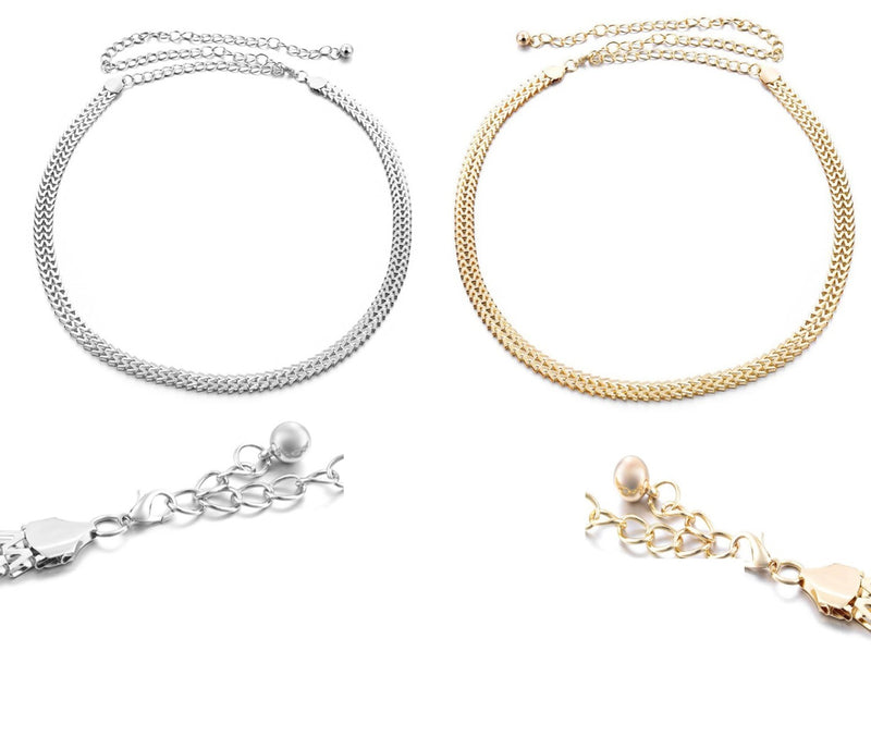 48" Ladies 'W' Shape Design Chain Waist Belt, Women Fashion Accessory - Silver, Gold