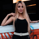 Women's Silver 8 Row Rhinestone Diamante Waist Belt for Fashion Accessory