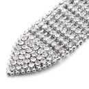 Women's Silver 8 Row Rhinestone Diamante Waist Belt for Fashion Accessory