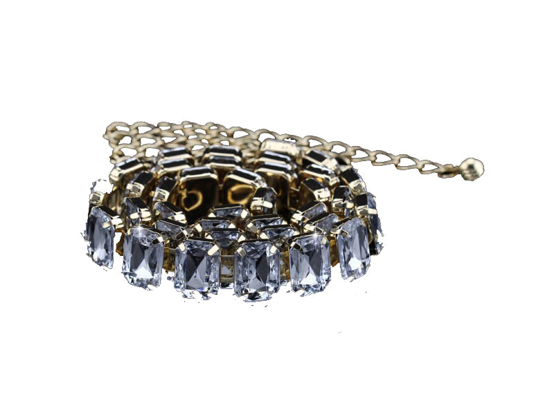42" Diamante Rhinestone Waist Chain Belts for Women Fashion Accessory - Silver, Gold