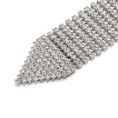 Women's Silver Row Rhinestone Diamante Waist Belt for Fashion Accessory
