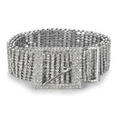 Women's Silver Row Rhinestone Diamante Waist Belt for Fashion Accessory