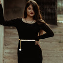 45" Diamante Ab Rhinestones in Round Shape  Waist Chain Belts for Women Fashion Accessory - Gold, Silver