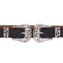 Women's Black Waist Belt with Double Buckle Belt for Fashion Accessory