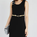 29" Skinny Thin Stretchable Spring Waist Belt, Women Fashion Accessory - Gold, silver