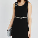 29" Skinny Thin Stretchable Spring Waist Belt, Women Fashion Accessory - Gold, silver