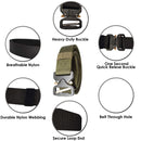 Tactical Belt Adjustable Military Style Webbing Belt With Side Release Buckle 125cm x 3.8cm