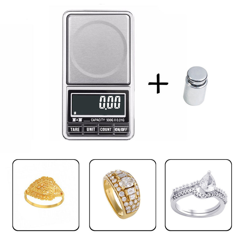 Digital LCD Pocket Scale with 100g Calibration Weight for Jewellery Weighing