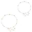  Women's Thin Chain Belt Pearl Beads with Diamante Rings with clasp locks adjustments for Fashion, Fancy Party Dresses, Wedding Gowns - Gold, Silver