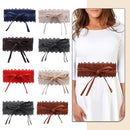 Womens Waist Belt Hollow Lace Obi Belt Bow Tie Wrap Around PU Leather Wedding Dresses