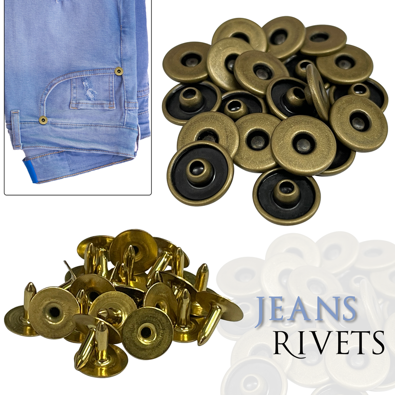 Denim Rivets Jeans Decorative 11.5mm Brass Hat Rivets For Leathercraft Decoration