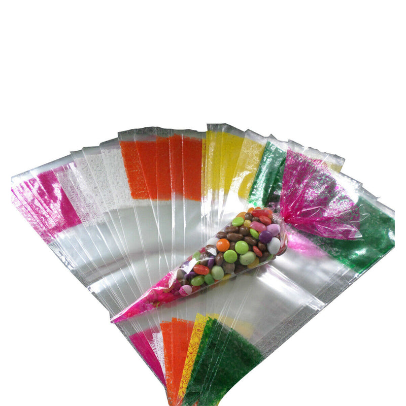 Cellophane Clear Cone Sweet Bags for Wedding, Bridal Shower