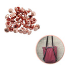 Double Cap Studs Rose Gold Tubular Rivets For Bags, Belts, Leathercraft, Dog Collar 