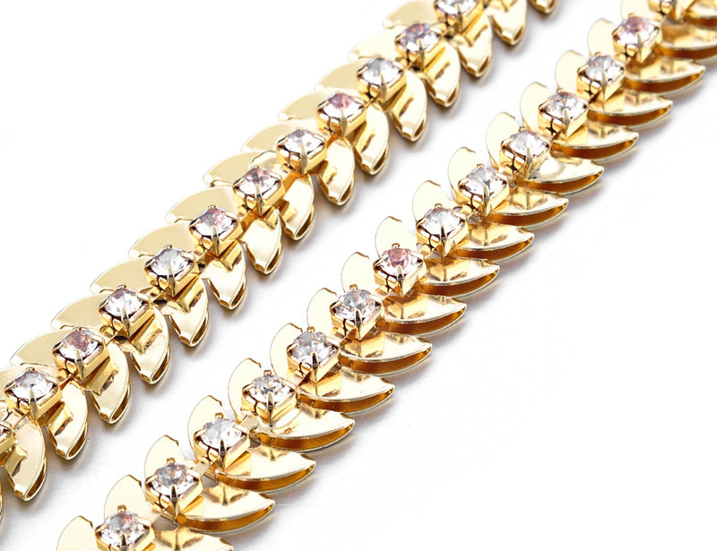 45" Folded Half Round Diamante Waist Chain Belts for Women Fashion Accessory - Gold, Silver