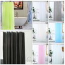 Shower Curtain With 12 Curtain Hook Mould & Mildew Water Resistant Plain Bathroom Curtain