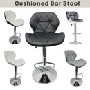 Modern Bar Stools, Leatherette Exterior Adjustable Swivel Chair with PU Leather, Backrest & Footrest for Breakfast Bar Table, Kitchen