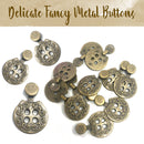 16mm Vintage Style Metal Buttons 4 Holes Fancy Sew On Buttons